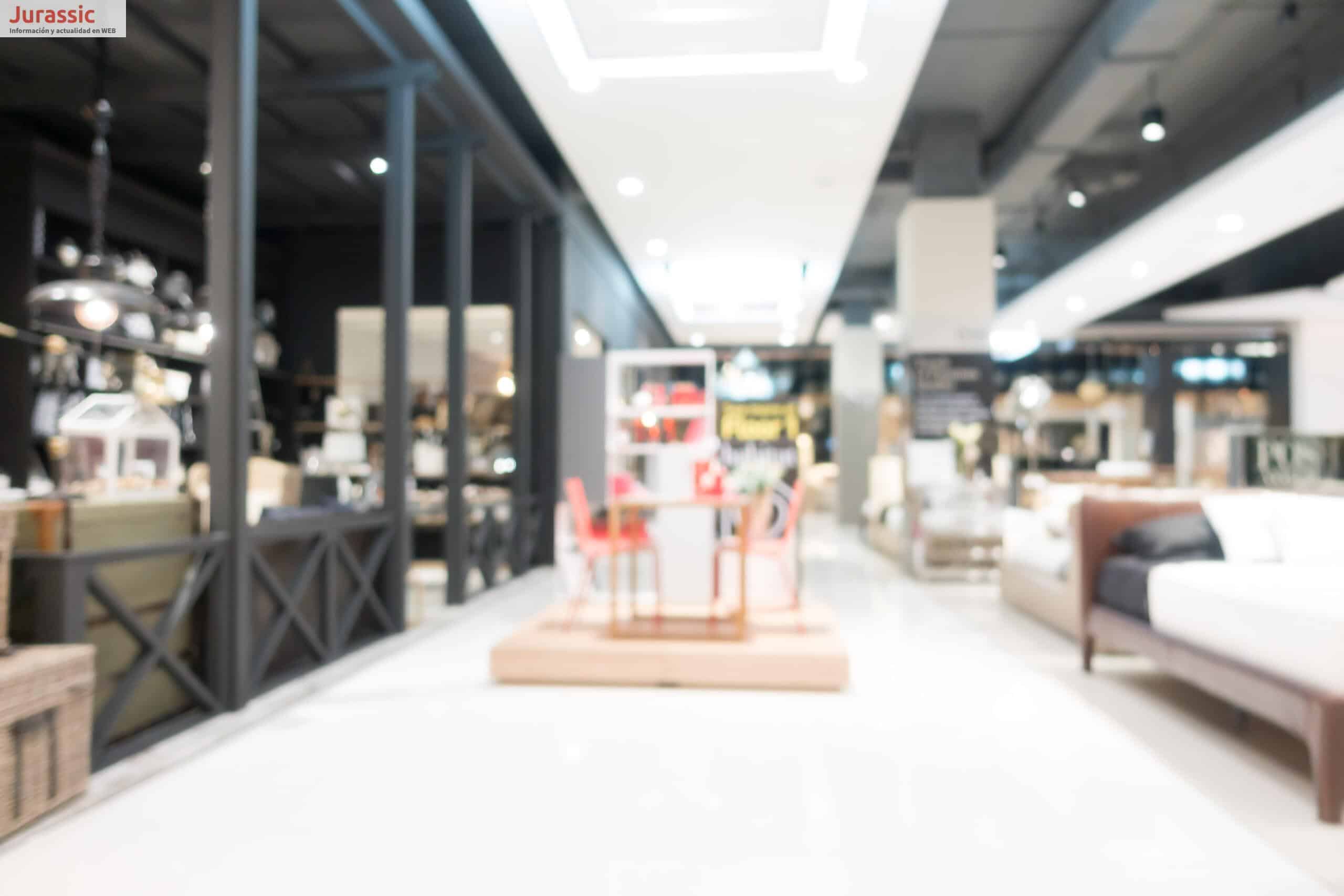 Abstract blur furniture shop and store interior for background